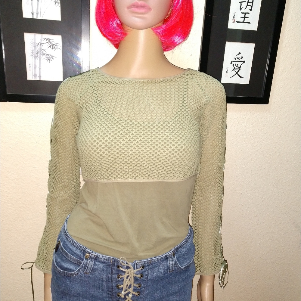 Fishnet top with cami